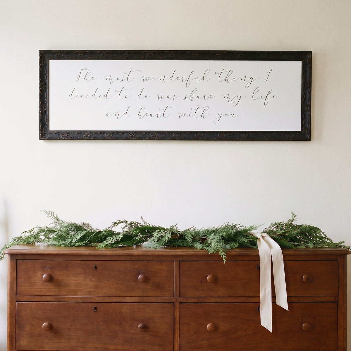 Most Wonderful Thing framed art, Country Rustic Black frame, L, detail photo