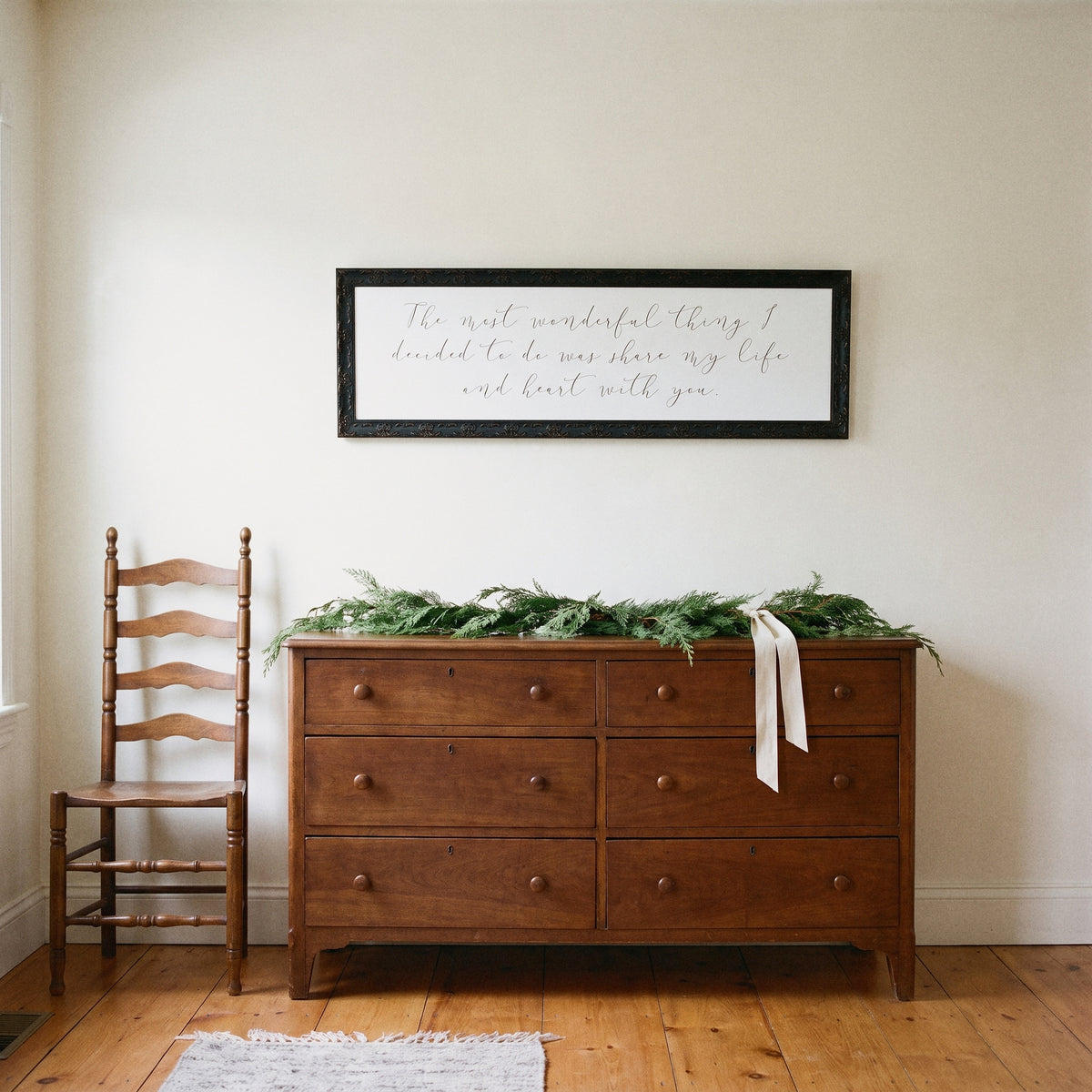 Most Wonderful Thing framed art, Country Rustic Black frame, L, lifestyle photo