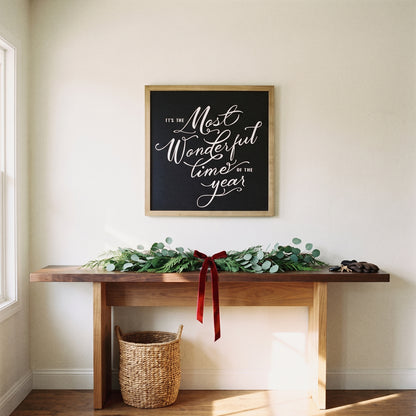 Most Wonderful Time framed art, Almond frame, SQ, lifestyle photo