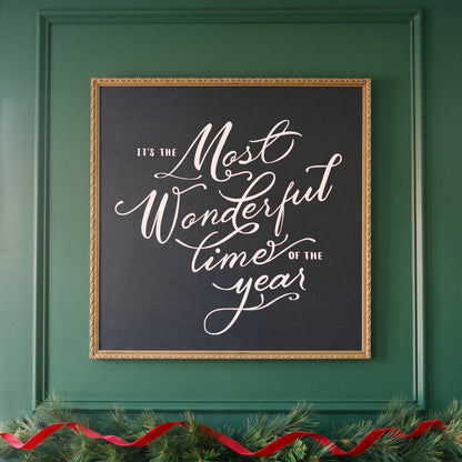Most Wonderful Time framed art, Frosted Gold frame, SQ, detail photo