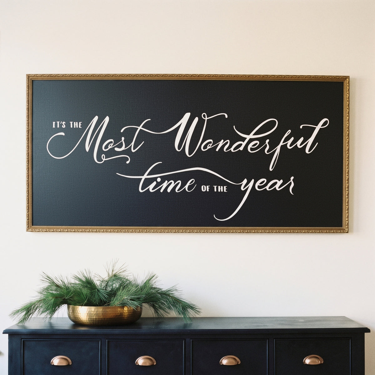 Most Wonderful Time framed art, Frosted Gold frame, XL, detail photo