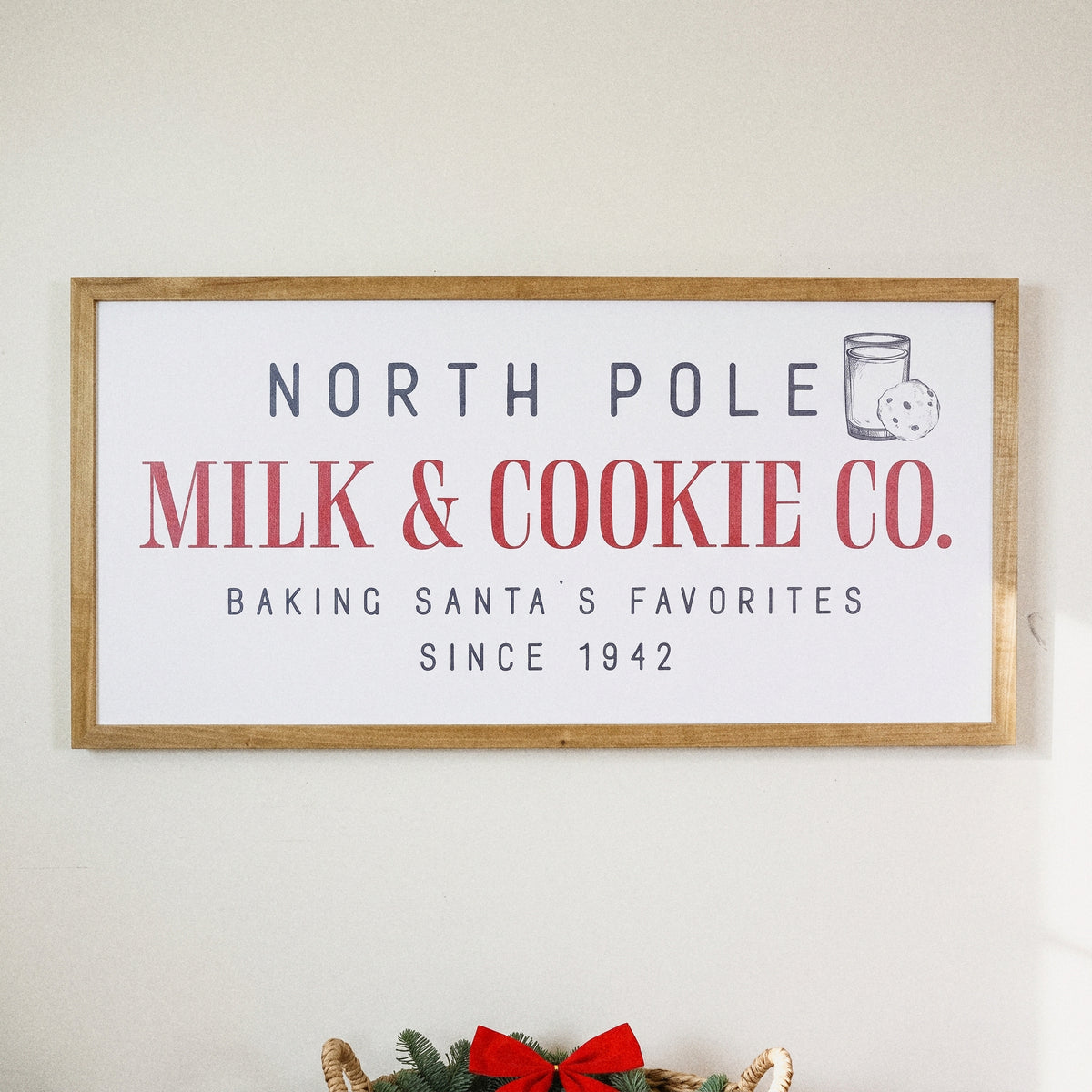 Christmas Cookies framed art, Almond frame, XL, detail photo
