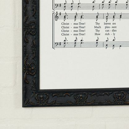 O Christmas Tree framed art, Country Rustic Black frame, M, frame close-up