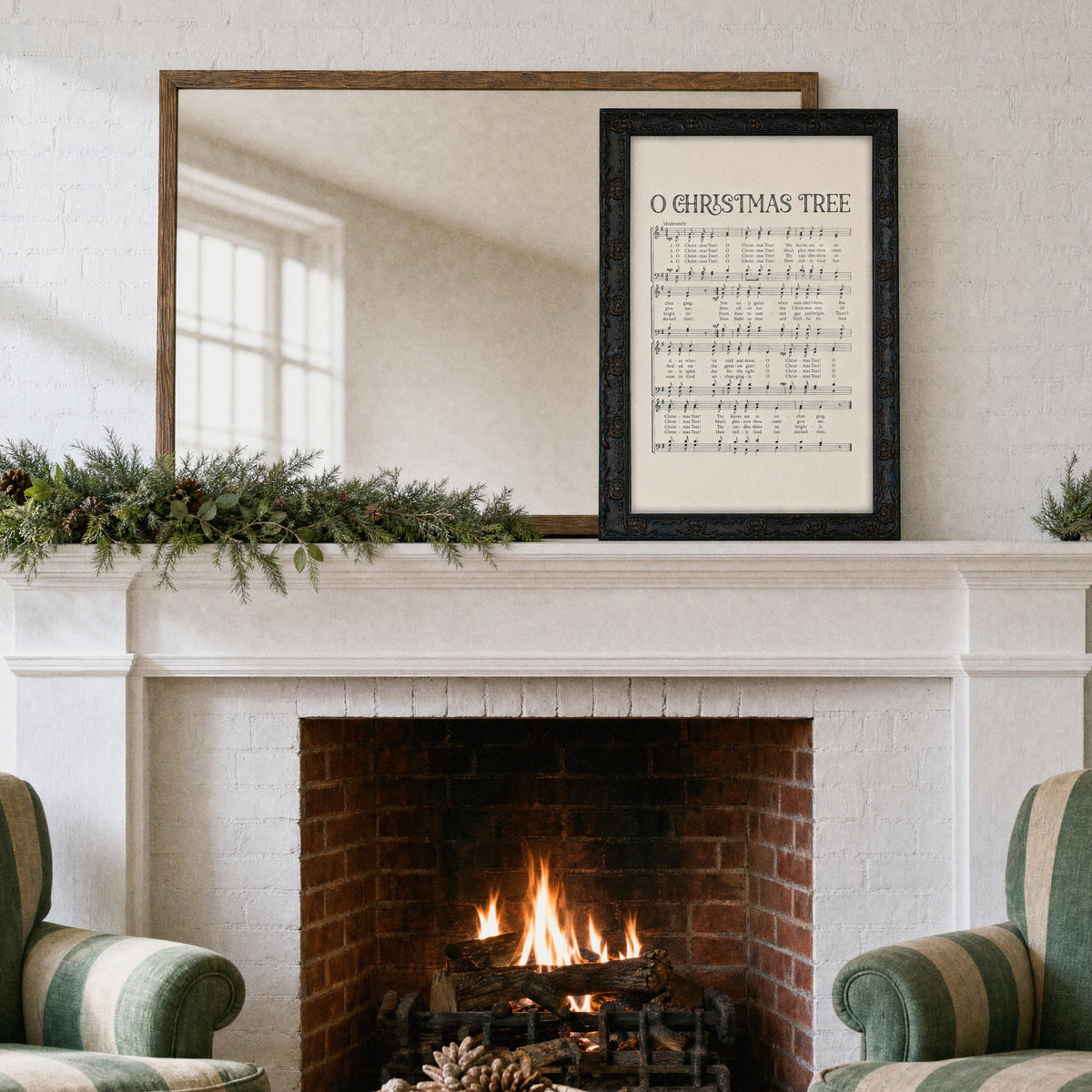 O Christmas Tree framed art, Country Rustic Black frame, M, lifestyle photo