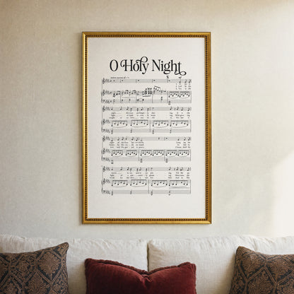 O Holy Night framed art, Urban Gold Leaf frame, 20 x 30, styled room photo