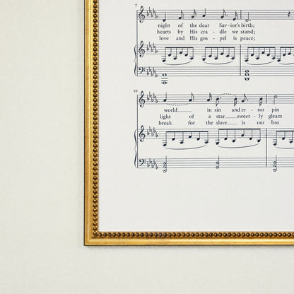O Holy Night framed art, Urban Gold Leaf frame, 20 x 30, frame close-up