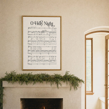 O Holy Night framed art, Urban Gold Leaf frame, 34 x 46, styled room photo