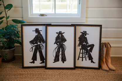 Quiet Hands - Cowgirl - Wood Frame - Art Acrylic