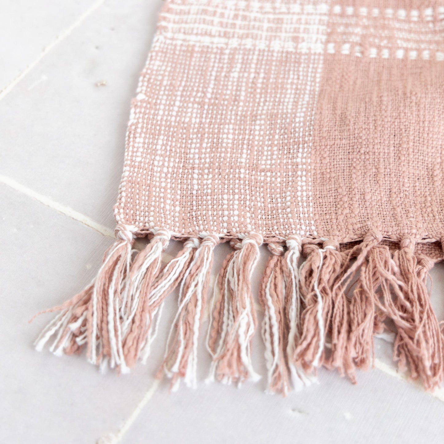 Cotton Plaid Throw with Tassels
