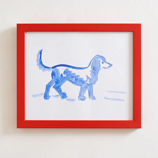 Heartland Hound framed print in a Red frame