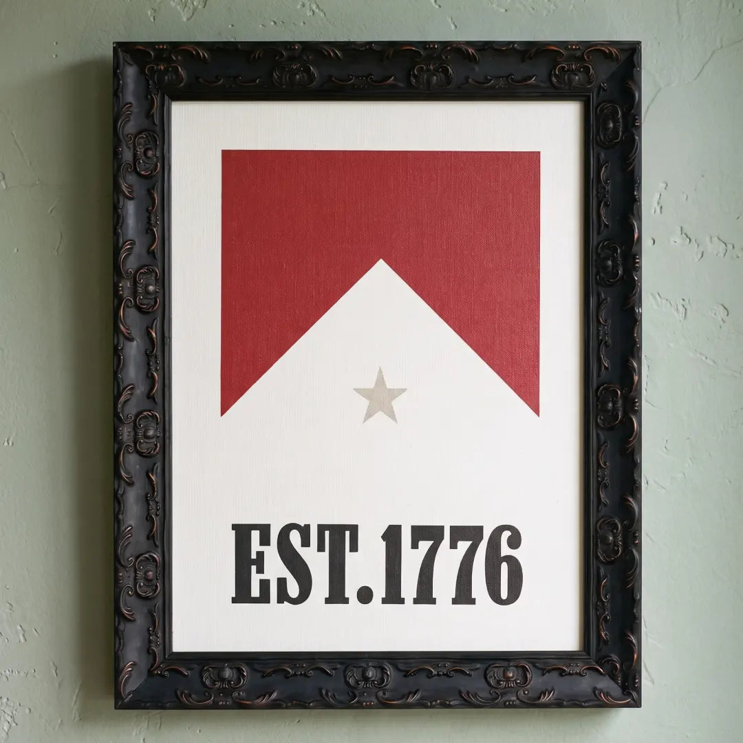 Est. 1776 framed print, 12 by 16, in a Country Rustic Black frame