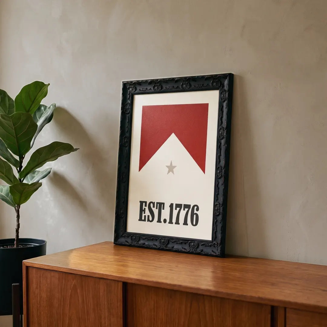 Est. 1776 Country Rustic Black frame corner detail