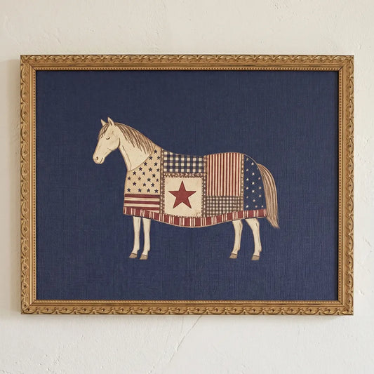 Quilted Horse styled in a room