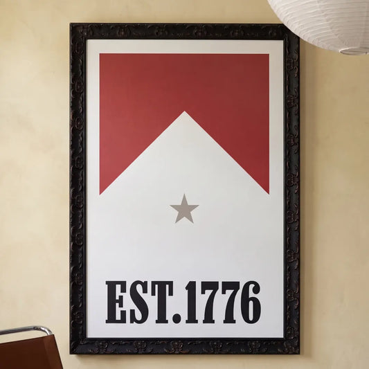 Est. 1776 framed print, 20 by 30, in a Country Rustic Black frame