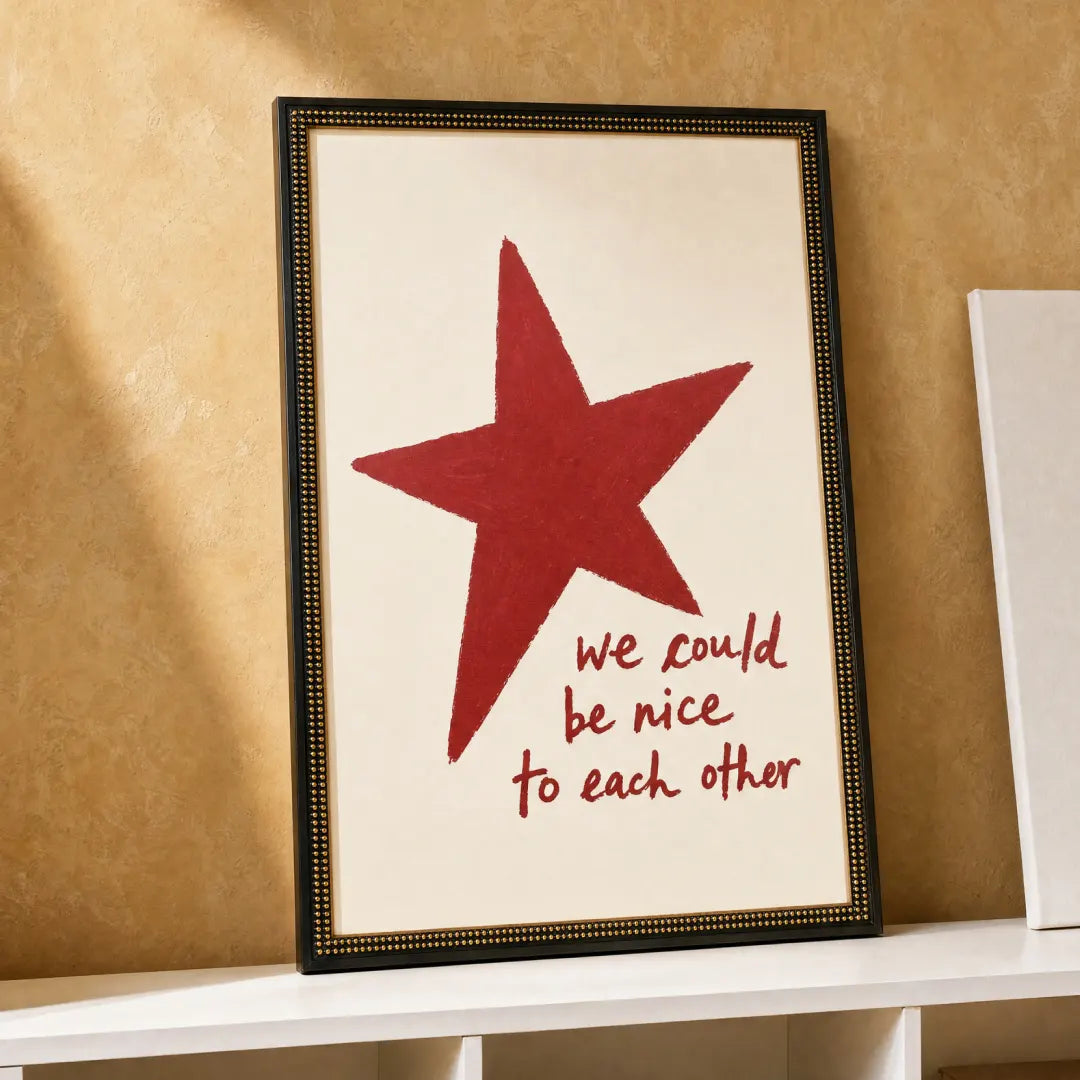 We Could Be Nice to Each Other Double Gold Bead frame corner detail
