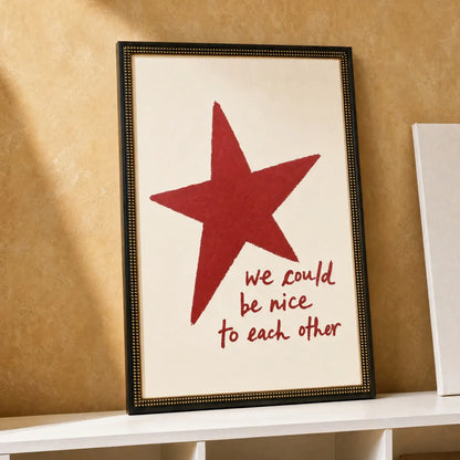 We Could Be Nice to Each Other Double Gold Bead frame corner detail