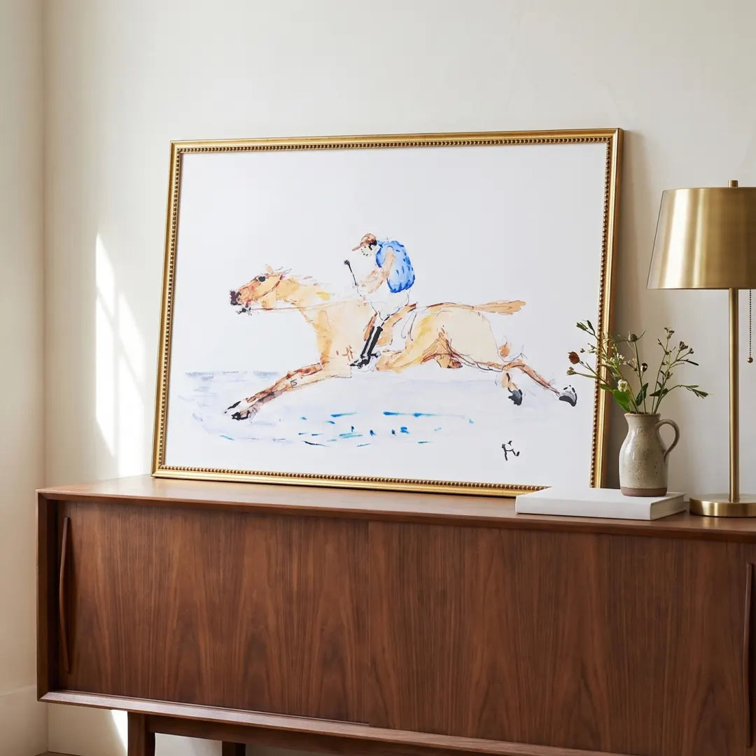 Jockey, 24 by 36, frame corner detail