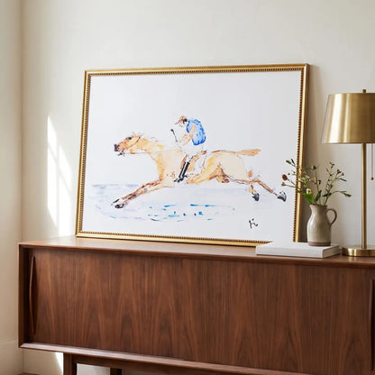 Jockey, 24 by 36, frame corner detail
