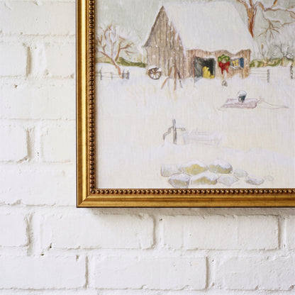 Carrying Christmas Home framed art, Urban Gold Leaf frame, M, frame close-up