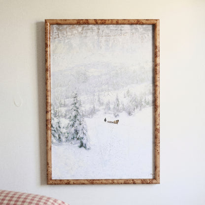 Snowbound framed art, Natural Burl frame, M, detail photo