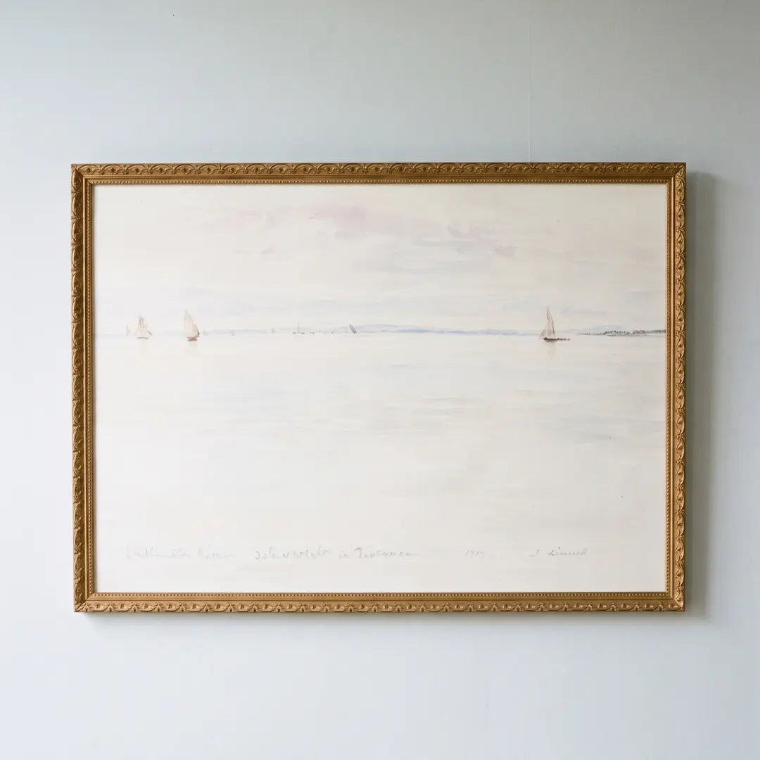 Sailboat on South Hampton framed print in a Frosted Gold frame