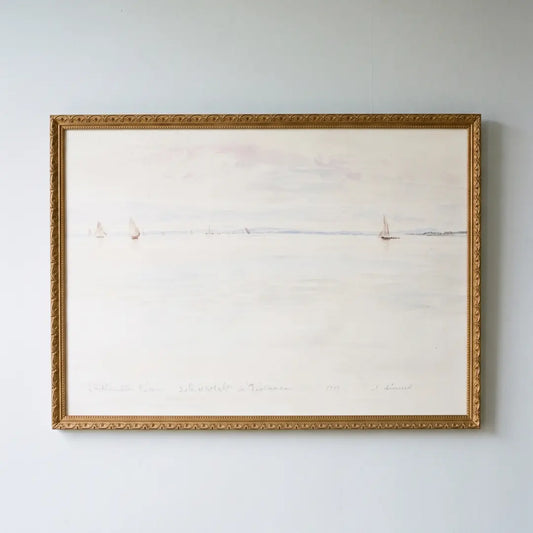 Sailboat on South Hampton framed print in a Frosted Gold frame