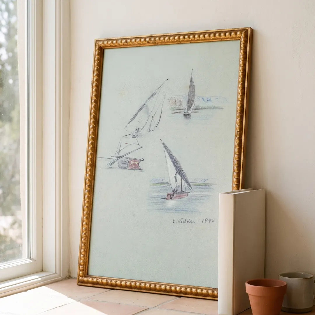 Harbor Breeze Large Gold Bead frame corner detail