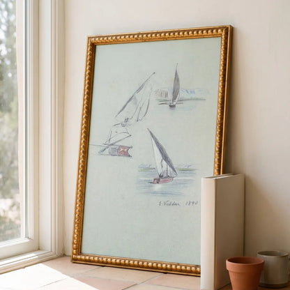 Harbor Breeze Large Gold Bead frame corner detail