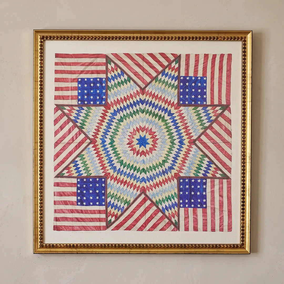 Threads of America framed print in an Urban Gold Leaf frame