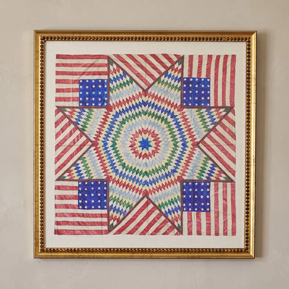 Threads of America framed print in an Urban Gold Leaf frame