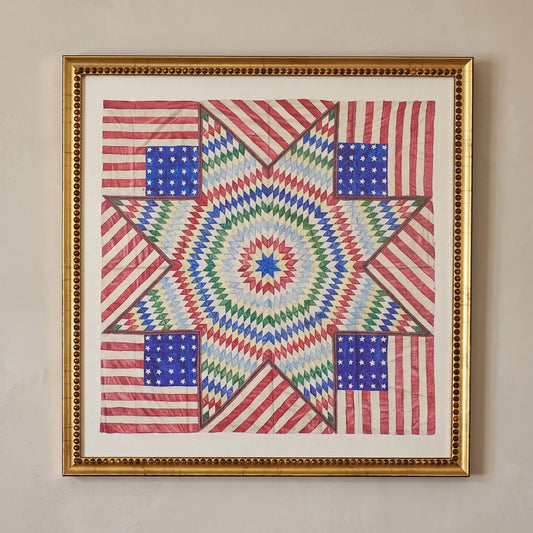Threads of America framed print in an Urban Gold Leaf frame