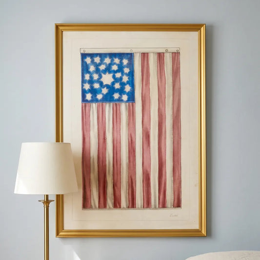 Old Glory framed print in a Gilded Gold frame