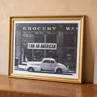 I Am an American Gilded Gold frame corner detail