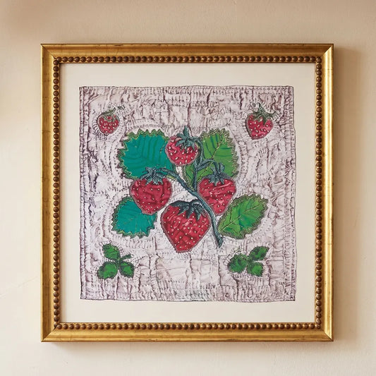 The Berry Patch framed print in an Urban Gold Leaf frame