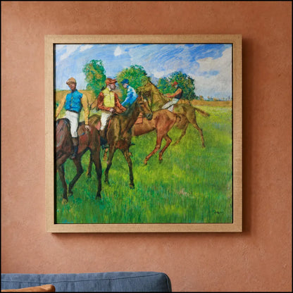 Blue Ribbon Weekend framed canvas in an Almond frame