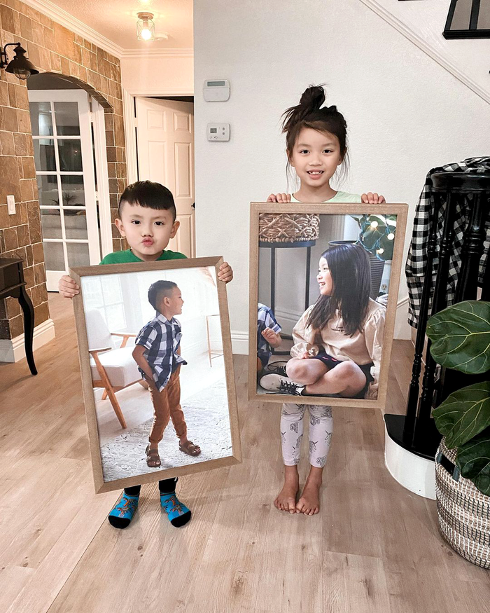 A Smallwoods framed photo styled in a customer home