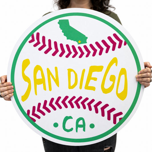 San Diego Baseball Wood Wall Art