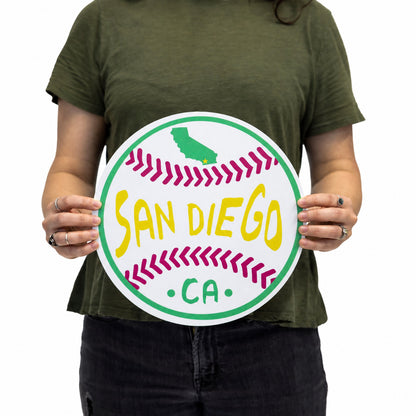 San Diego Baseball Wood Wall Art