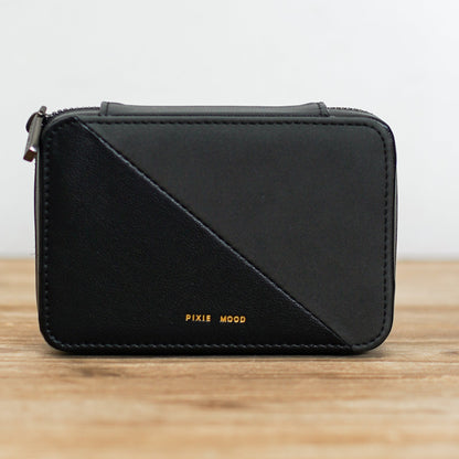 Two-Tone Vegan Leather Travel Jewelry Case