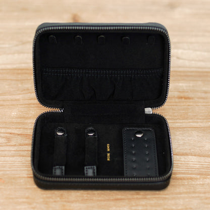 Two-Tone Vegan Leather Travel Jewelry Case