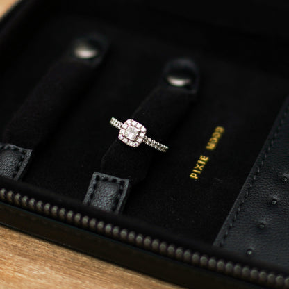 Two-Tone Vegan Leather Travel Jewelry Case