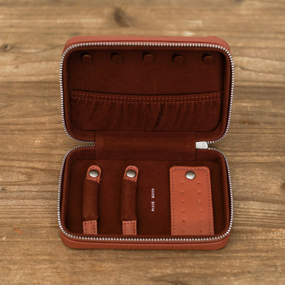 Two-Tone Vegan Leather Travel Jewelry Case