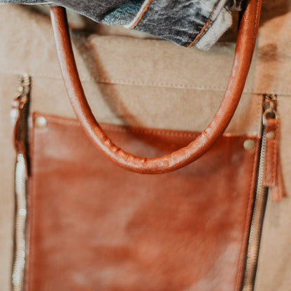 Up-Cycled Canvas & Faux Leather Tote