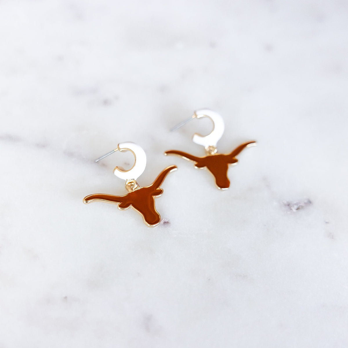 Collegiate Logo Enamel Huggie Hoop Earrings