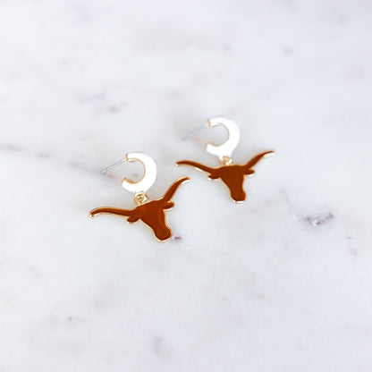 Collegiate Logo Enamel Huggie Hoop Earrings