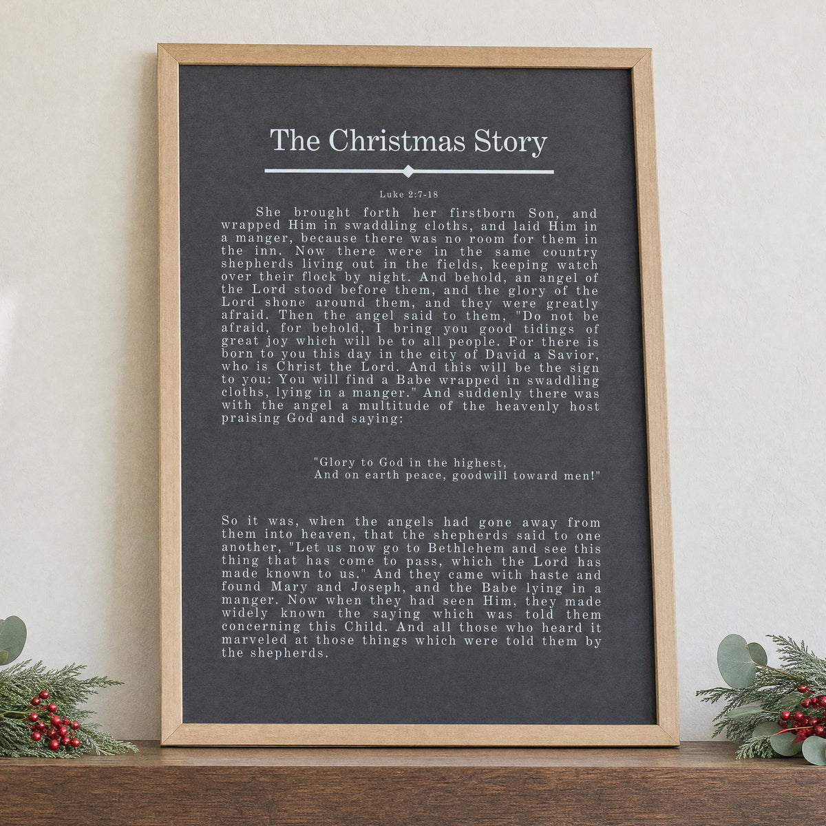 The Christmas Story framed art, Almond frame, 20x30, detail photo