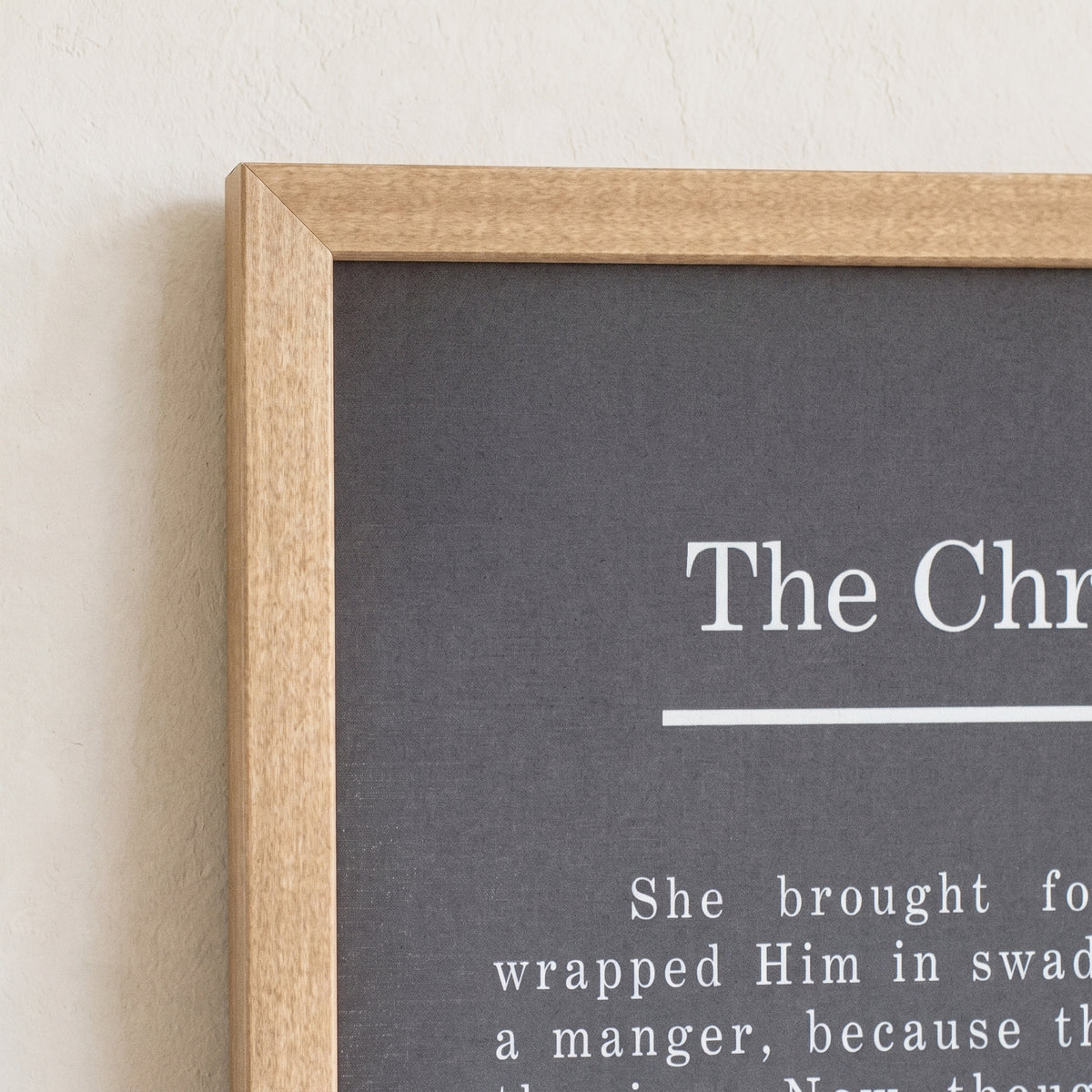 The Christmas Story framed art, Almond frame, 20x30, frame close-up