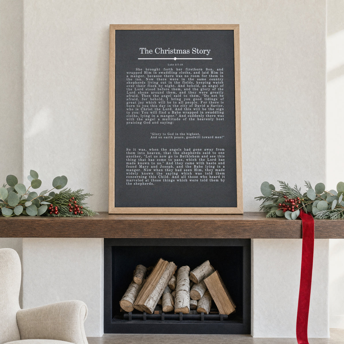 The Christmas Story framed art, Almond frame, 20x30, lifestyle photo