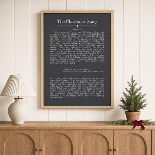 The Christmas Story framed art, Almond frame, 34x46, styled room photo