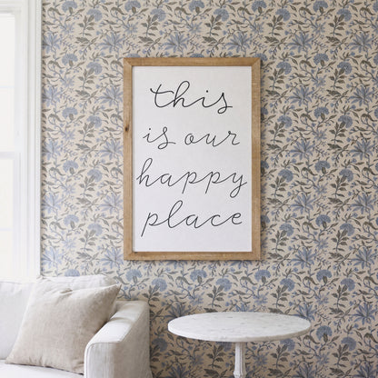 This Is Our Happy Place framed art, Almond frame, M, styled room photo
